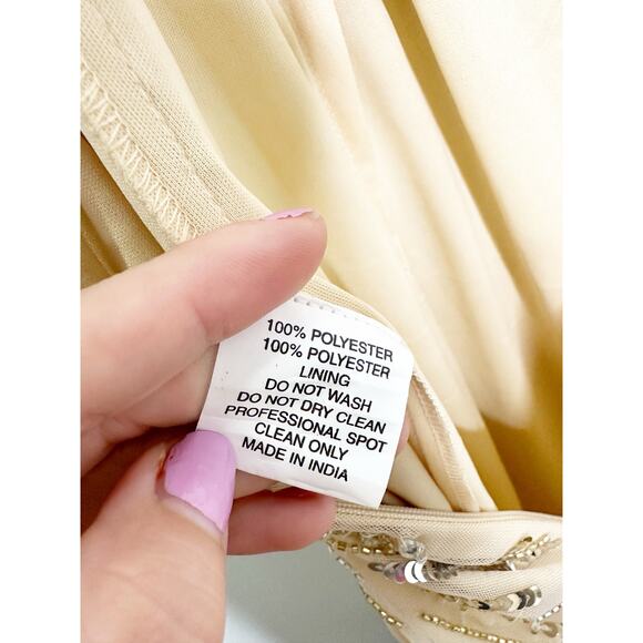 Mac Duggal 93739 Embellished Floral Detail One Shoulder Gown Nude Gold 10 $498 - Picture 9 of 12